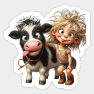 Photo With A Cow Sticker